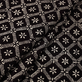 Hand Block Cotton Black Bagh Print Fabric