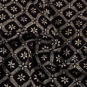 Hand Block Cotton Black Bagh Print Fabric