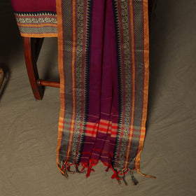Dharwad Mercerised Cotton 3pc Unstitched Dress Material Suit Set with Woven Border 21