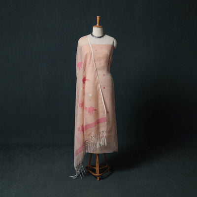 Jamdani Pure Handloom Muslin 2pc Unstitched Dress Material Kurta Set 13