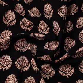Black Hand Block Cotton Bagh Print Fabric