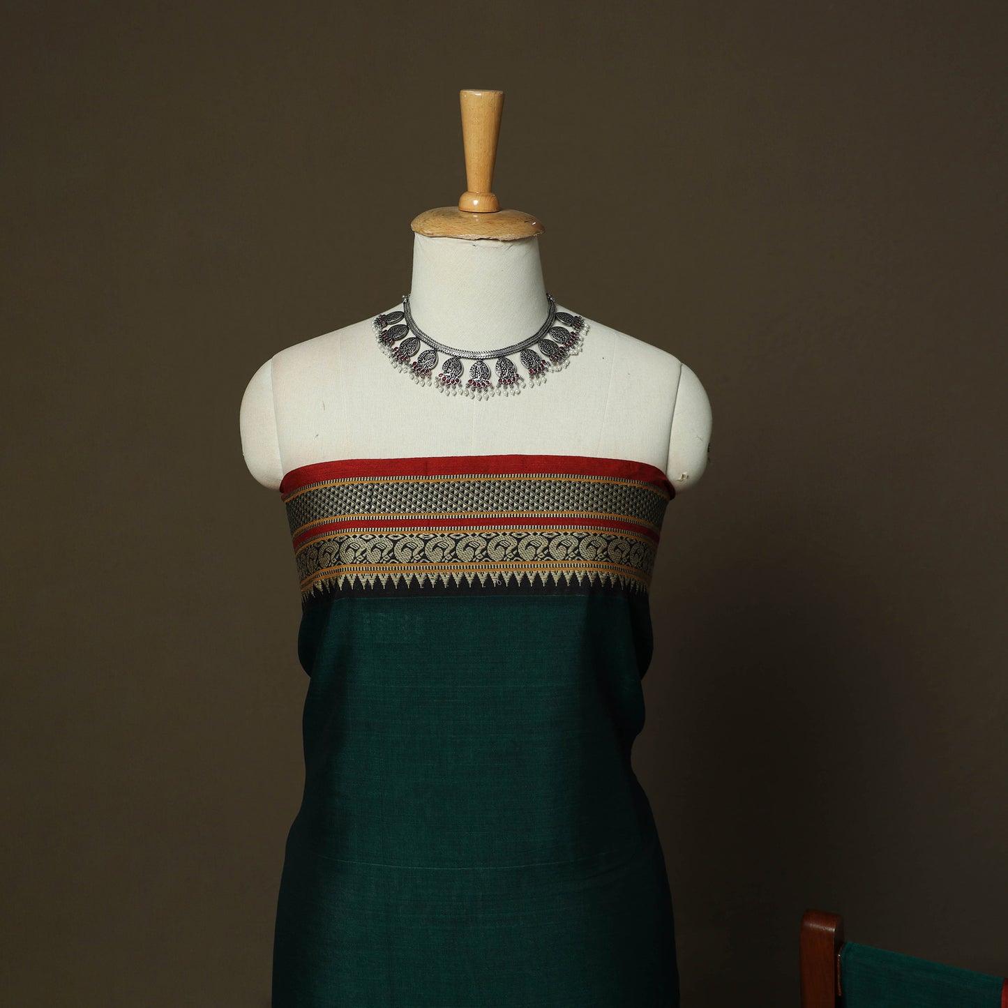 Dharwad Mercerised Cotton 3pc Unstitched Dress Material Suit Set with Woven Border 22