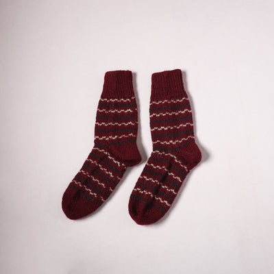 Acrylic Woolen Socks for Winter, Hand Knitted in Kumaun (Adults) 74