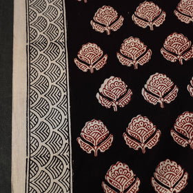 Black Hand Block Cotton Bagh Print Fabric