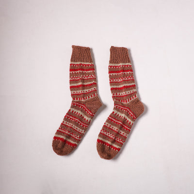 Acrylic Woolen Socks for Winter, Hand Knitted in Kumaun (Adults) 75