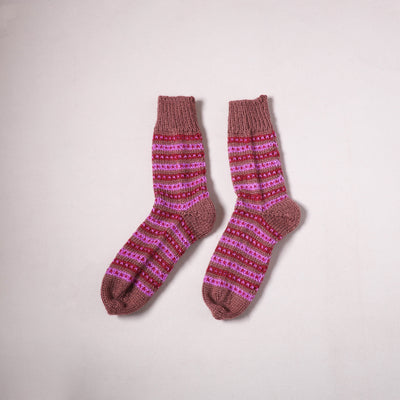 Acrylic Woolen Socks for Winter, Hand Knitted in Kumaun (Adults) 76