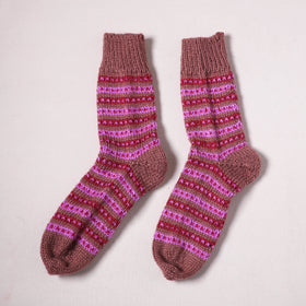 Acrylic Woolen Socks for Winter, Hand Knitted in Kumaun (Adults) 76