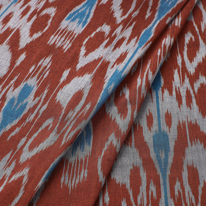 Classic Maroon & Grey Patterns Pochampally Central Asian Ikat Cotton Handloom Fabric