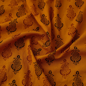  Orange Hand Block Cotton Bagh Print Fabric