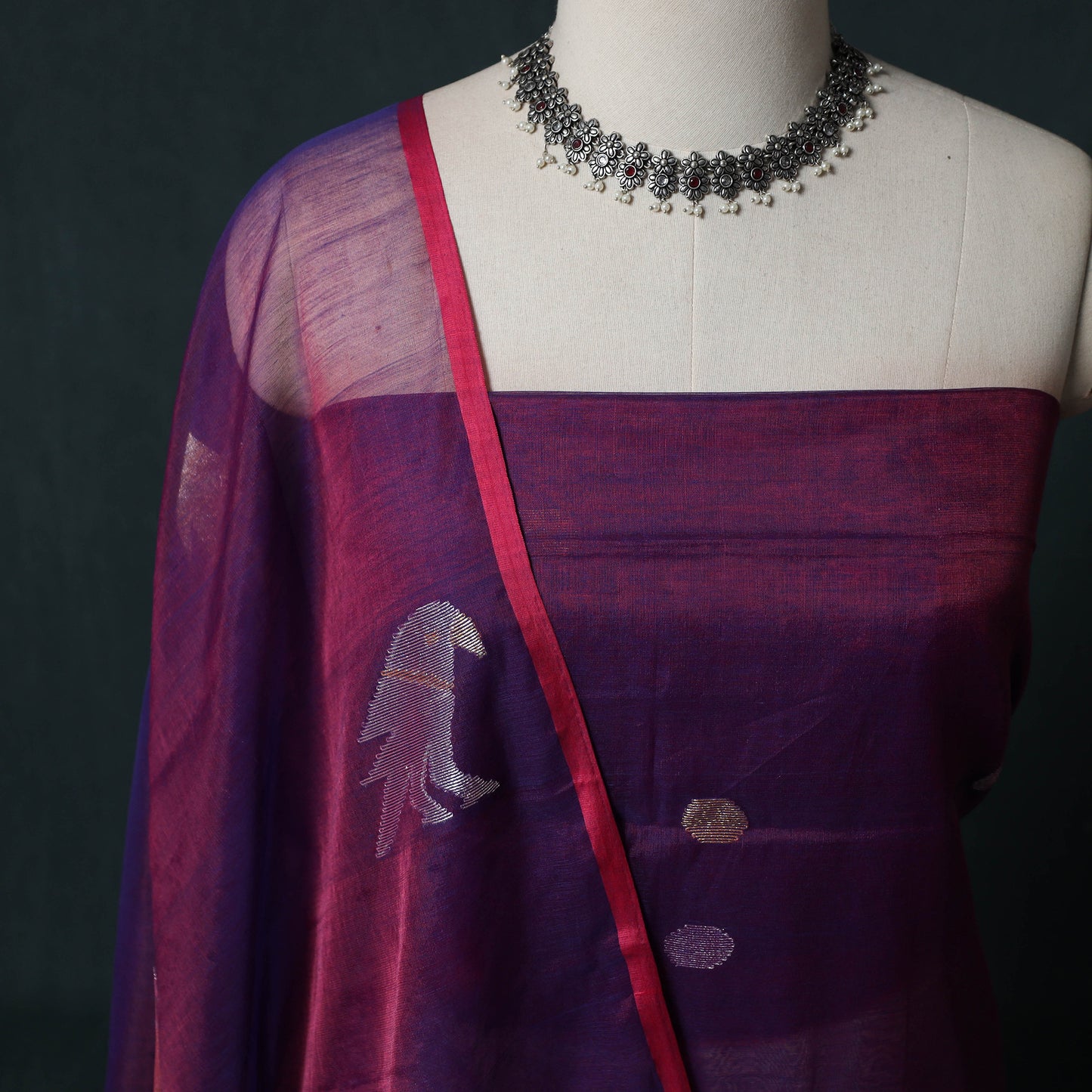 Jamdani Pure Handloom Muslin 2pc Unstitched Dress Material Kurta Set 15