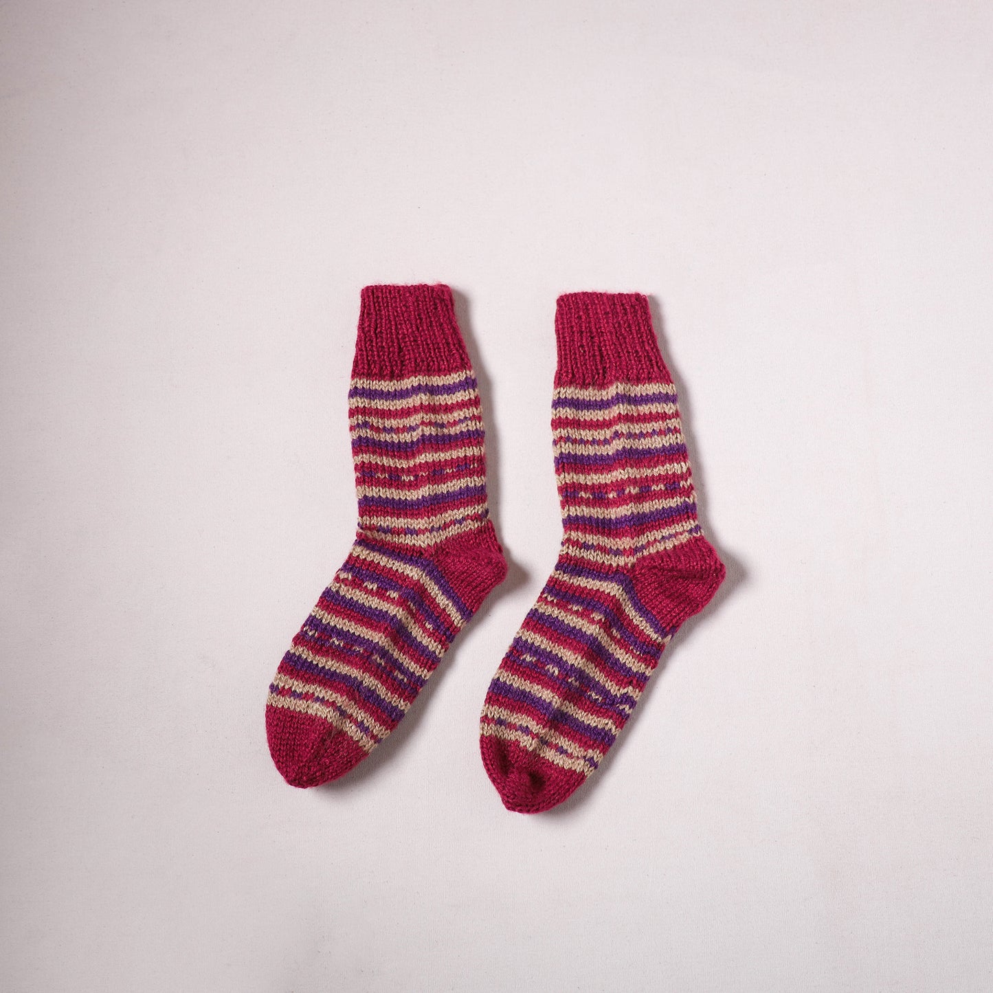 Acrylic Woolen Socks for Winter, Hand Knitted in Kumaun (Adults) 87