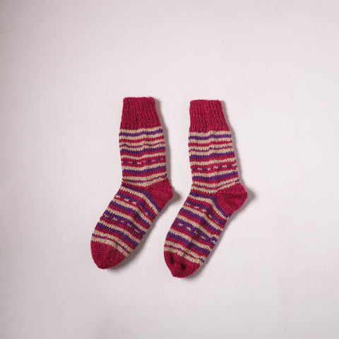 Acrylic Woolen Socks for Winter, Hand Knitted in Kumaun (Adults) 87