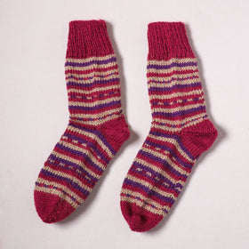 Acrylic Woolen Socks for Winter, Hand Knitted in Kumaun (Adults) 87