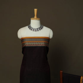 Dharwad Mercerised Cotton 3pc Unstitched Dress Material Suit Set with Woven Border 23