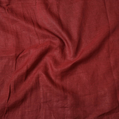 Maroon - Bhagalpuri Handloom Pure Linen Precut Fabric
