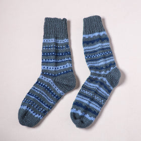 Acrylic Woolen Socks for Winter, Hand Knitted in Kumaun (Adults) 80