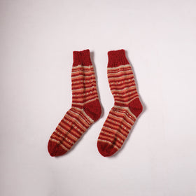 Acrylic Woolen Socks for Winter, Hand Knitted in Kumaun (Adults) 82