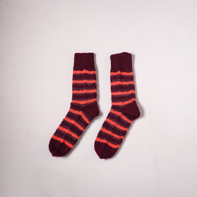 Acrylic Woolen Socks for Winter, Hand Knitted in Kumaun (Adults) 83