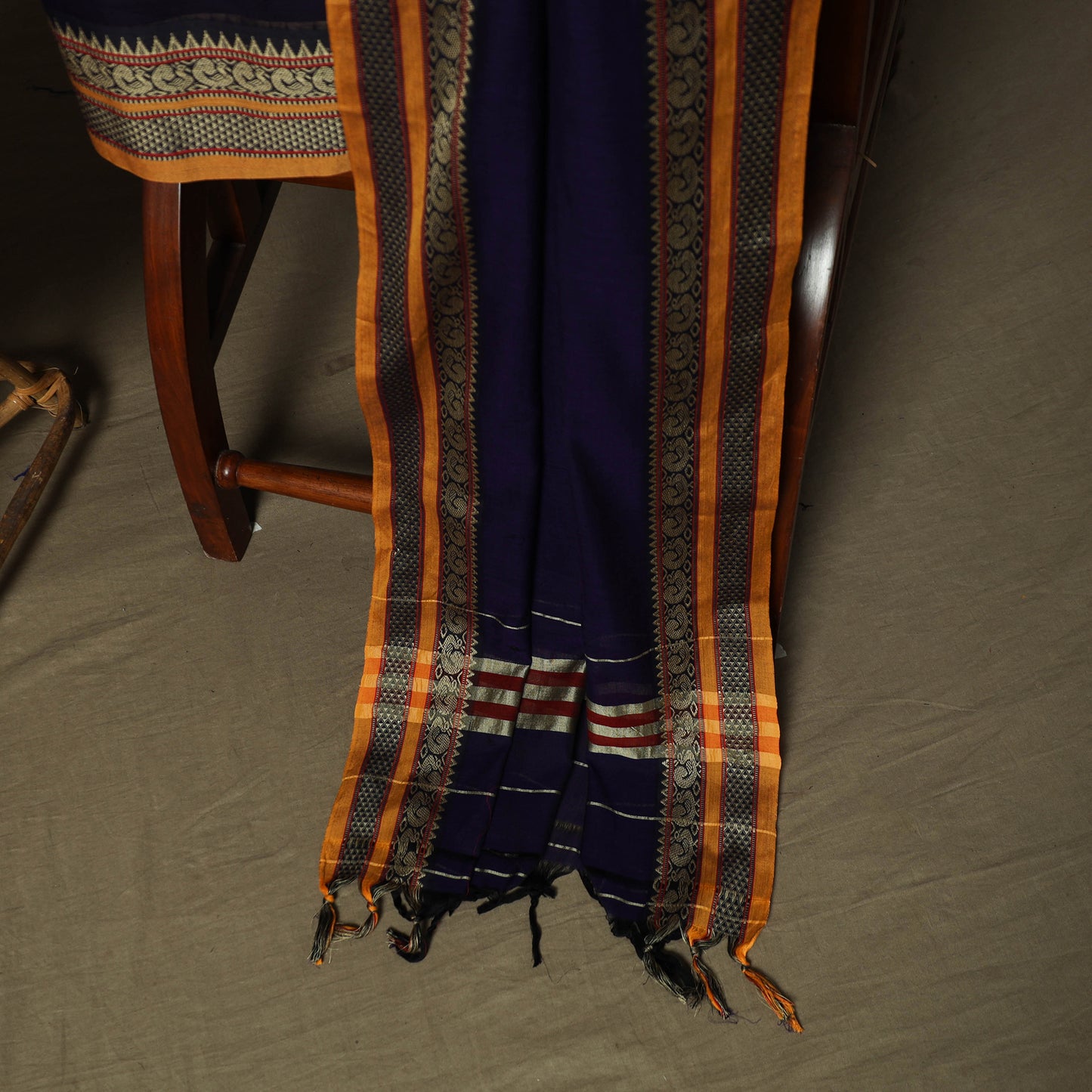 Dharwad Mercerised Cotton 3pc Unstitched Dress Material Suit Set with Woven Border 24