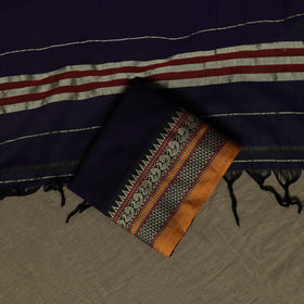 Dharwad Mercerised Cotton 3pc Unstitched Dress Material Suit Set with Woven Border 24
