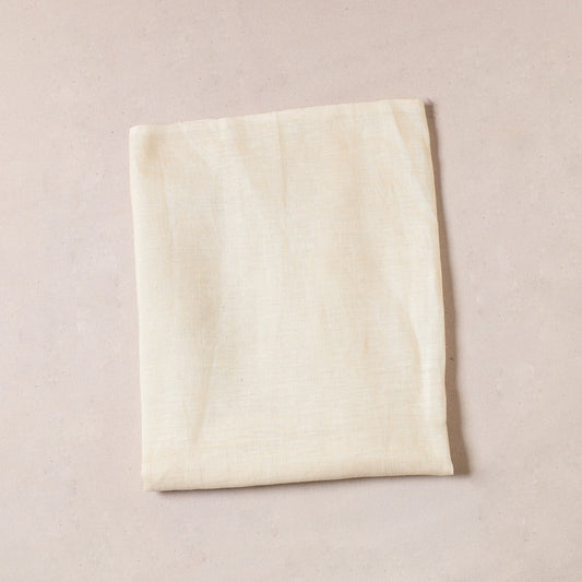 White - Bhagalpuri Handloom Pure Linen Precut Fabric (90 CM)