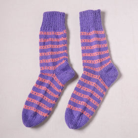 Acrylic Woolen Socks for Winter, Hand Knitted in Kumaun (Adults) 84