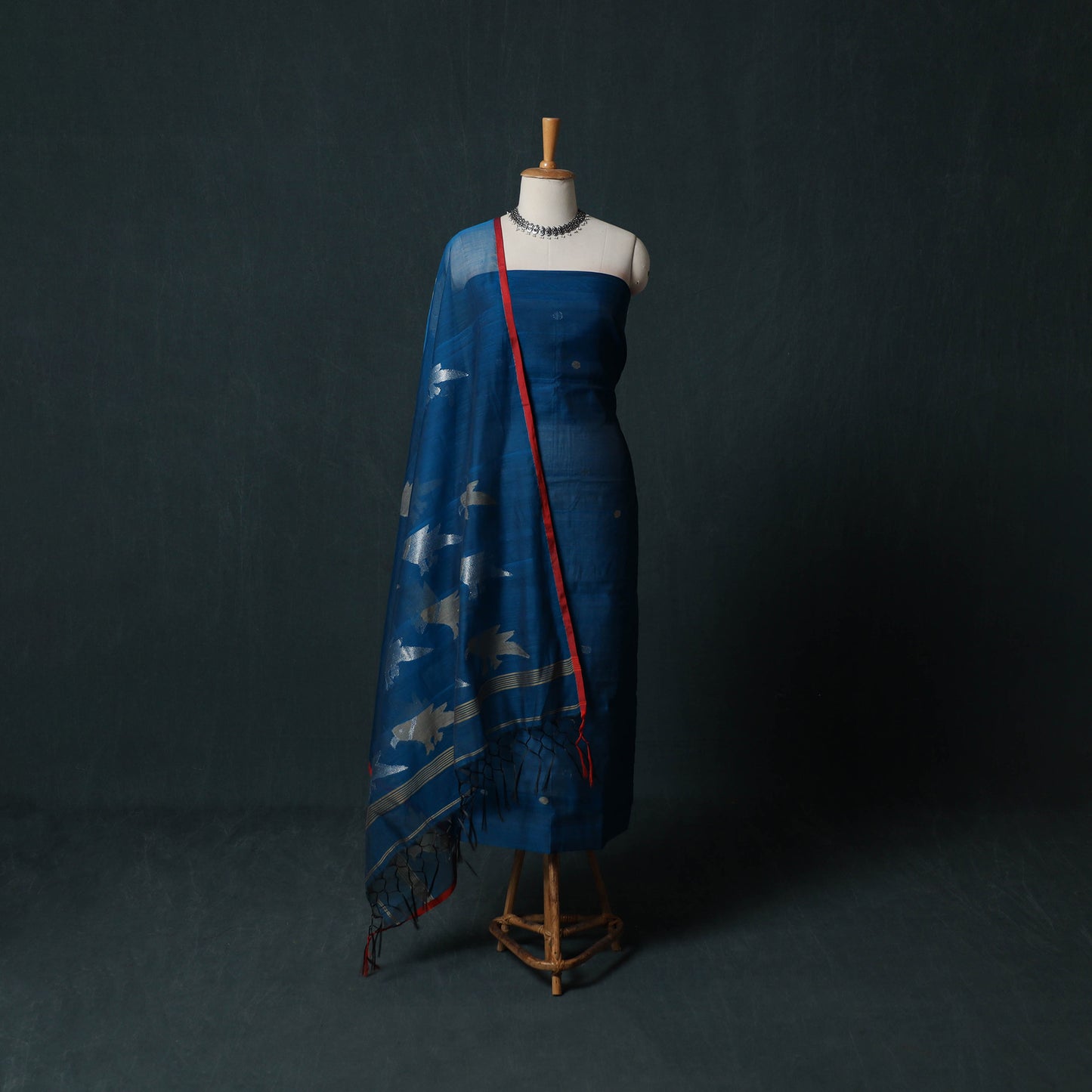 Jamdani Pure Handloom Muslin 2pc Unstitched Dress Material Kurta Set 19