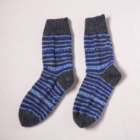 Acrylic Woolen Socks for Winter, Hand Knitted in Kumaun (Adults) 85