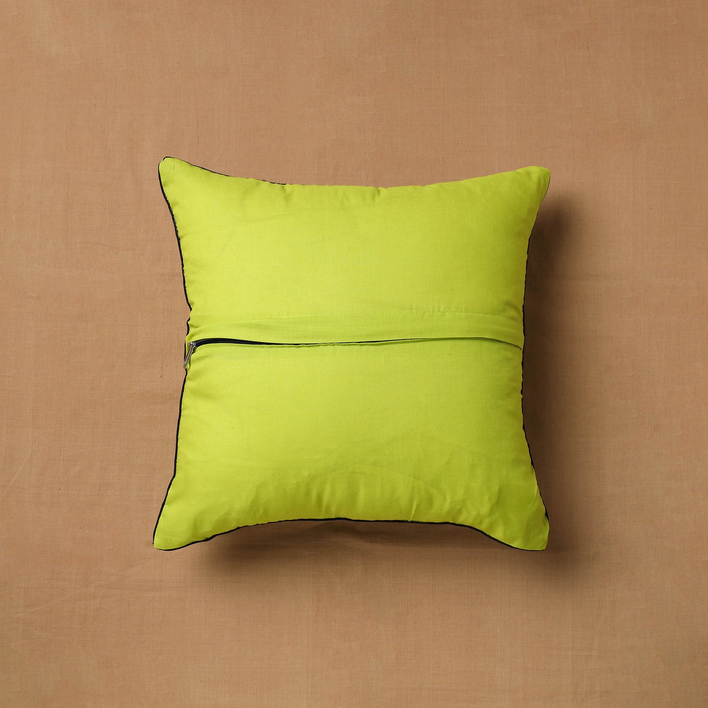 Green - Sanganeri Block Print Cotton Cushion Cover (16 x 16 in) 01