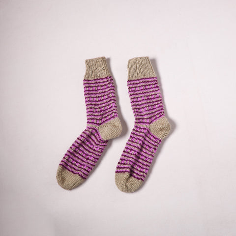 Acrylic Woolen Socks for Winter, Hand Knitted in Kumaun (Adults) 88