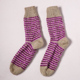 Acrylic Woolen Socks for Winter, Hand Knitted in Kumaun (Adults) 88