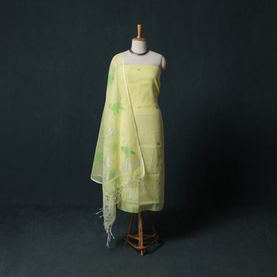 Jamdani Pure Handloom Muslin 2pc Unstitched Dress Material Kurta Set 21