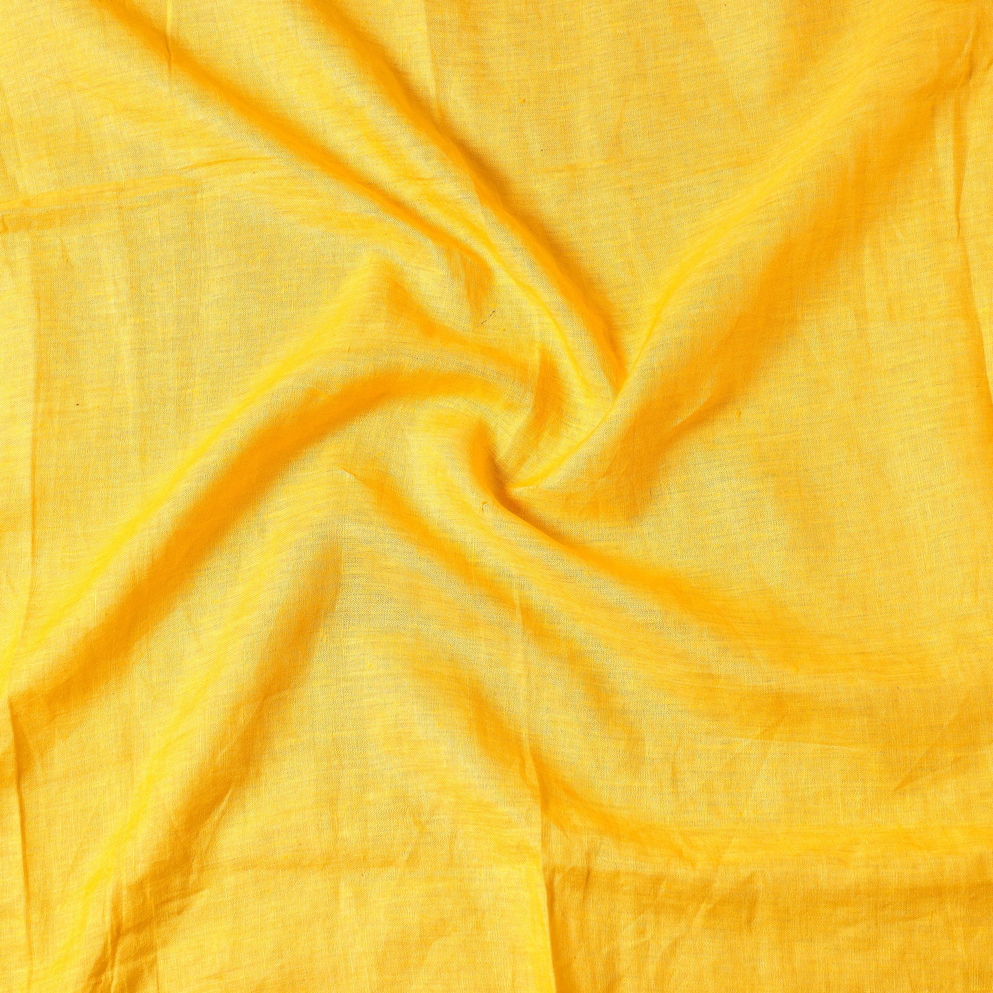 Yellow - Bhagalpuri Handloom Pure Linen Precut Fabric (90 CM)