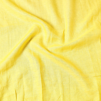 Yellow - Bhagalpuri Handloom Pure Linen Precut Fabric (1.2 Meter)