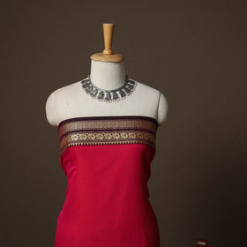 Dharwad Mercerised Cotton 3pc Unstitched Dress Material Suit Set with Woven Border 27