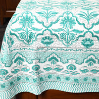 Green - Sanganeri Block Printed Cotton Single Bed Cover (90 x 60 in) 11