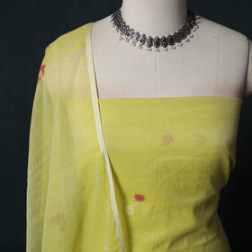 Jamdani Pure Handloom Muslin 2pc Unstitched Dress Material Kurta Set 22