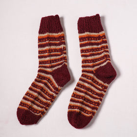 Acrylic Woolen Socks for Winter, Hand Knitted in Kumaun (Adults) 90