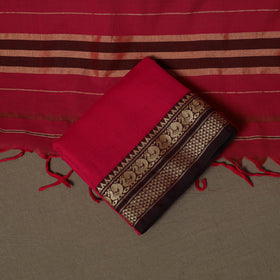 Dharwad Mercerised Cotton 3pc Unstitched Dress Material Suit Set with Woven Border 27
