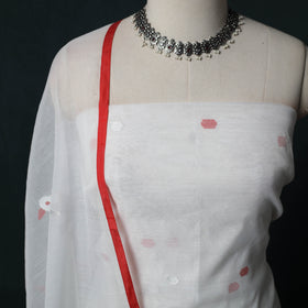 Jamdani Pure Handloom Muslin 2pc Unstitched Dress Material Kurta Set 23