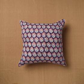 Purple Block Print Cotton Sanganeri Cushion Cover