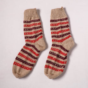 Acrylic Woolen Socks for Winter, Hand Knitted in Kumaun (Adults) 91
