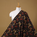 Black Printed Kalamkari Cotton Fabric