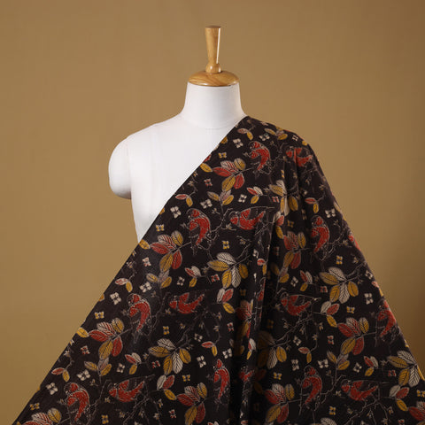 Black Printed Kalamkari Cotton Fabric