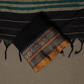 Dharwad Mercerised Cotton 3pc Unstitched Dress Material Suit Set with Woven Border 28