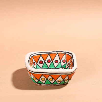 Handpainted Madhubani Paper Mache Bowl - Small