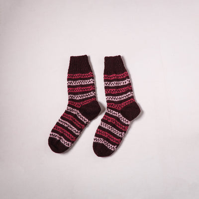Acrylic Woolen Socks for Winter, Hand Knitted in Kumaun (Adults) 94