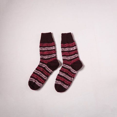 Acrylic Woolen Socks for Winter, Hand Knitted in Kumaun (Adults) 94