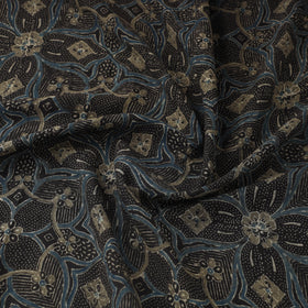 Blue Block Print Mul Cotton Natural Dyed Ajrakh Fabric