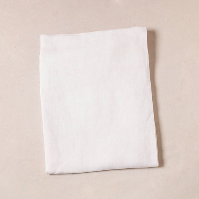 White - Bhagalpuri Handloom Pure Linen Precut Fabric (1.5 Meter)